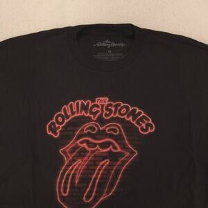 Rolling Stones Band Graphic Short Sleeve Shirt Womens Size Extra Large XL Black